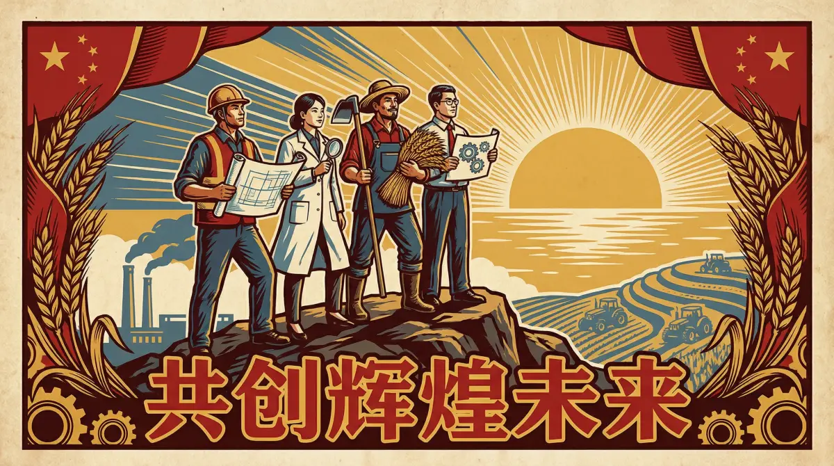 劳动者群像宣传画 - 51视频 共创辉煌